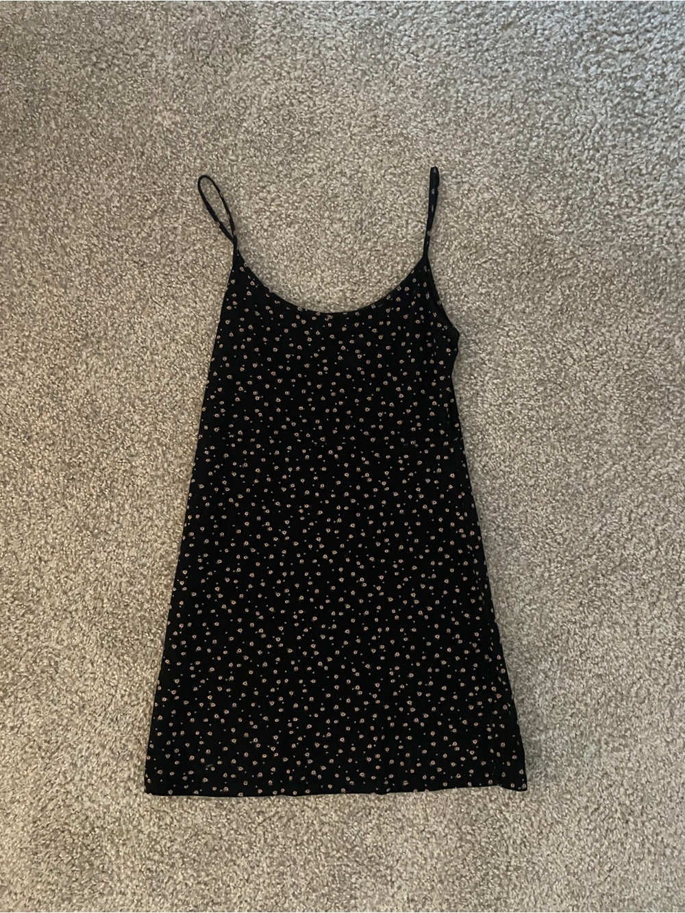 Brandy Melville Black Mini Dress with Pink Floral Print
